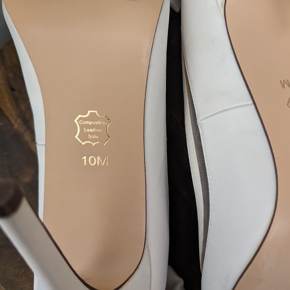 I. Miller Reyhan Women's Pumps Heels Pointed Toe White Bow Satin Mesh Bridal- 10 - Picture 10 of 10